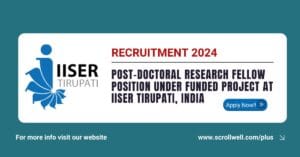 Post-Doctoral Research Fellow Position Under Funded Project at IISER Tirupati, India